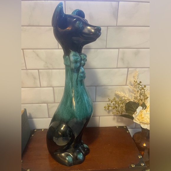 Mountain Pottery MCM Ceramic Dig Drip Glaze Pottery Tall Skinny Dog - Picture 4 of 14